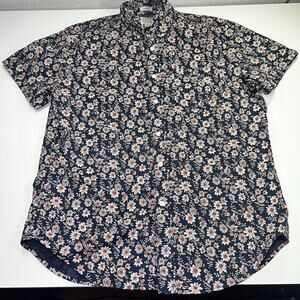 J. Crew Mens Classic Button Down Shirt Medium Blue Floral Secret Wash Reimagined